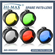 5 en 1 vert / rouge / jaune / bleu / blanc givré 45 mm C8 torche filtre lampe de poche